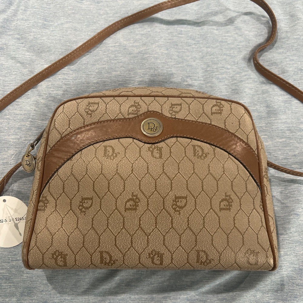 Dior Beige & Brown Monogram Crossbody Shoulder Bag - Picture 2 of 7